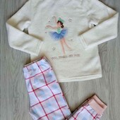 Primark брендовый теплый пижамный комплект на девочку рост 122/128 см