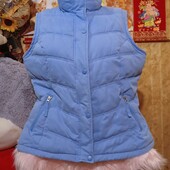 ❤️Брендовая нежно голубая стёганая очень очень тёплая жилетка❤️Америка.Оригинал!Пог.116см.Поб.126см.