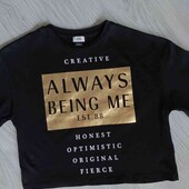 River island укороченная хлопковая стильная футболка на девочку 7/8 лет рост 128 см