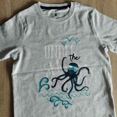 Lupilu брендовая хлопковая футболочка цвет серый меланж рост 110/116 см