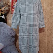 ❤️Брендовая натуральная серая меланж в клетку туника новая❤️Румыния.Пог.106-136см.