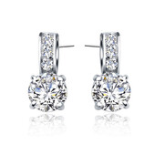 Шикарные серебряные серьги с цирконием