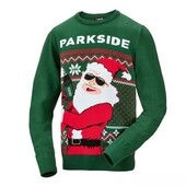 Темно-зелений зимовий новорічний різдвяний светр Parkside XL