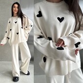 Женский вязаный брючный костюм Турция