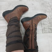 Geox. Брендовые оригинаьные утпленные кожаные сапоги 37р на невысокий подъем