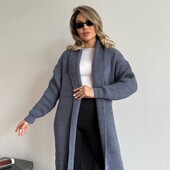 Женский вязаный кардиган оверсайз миди