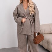 Теплый женский брючный костюм большие размеры