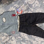 Новий наборчик жилетка та джинсики на резинці 3-6 місяців