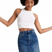 Джинсова міні-спідниця з високою талією та кишенями розмір 36 євро