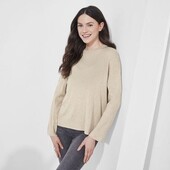 Джемпер тонкой вязки в рубчик, esmara, р. l, 44/46 евро, наши 52-60, бежевый