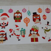 Наклейка Новорічні на вікна та інші гладкі поверхні.