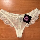 Мереживні жіночі труси-стрінги Venus, лимонні m-l