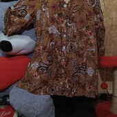 ❤️Брендовая натурал горчичного с ярким принтом клёш туника новая❤️Турция.Пог150см.Вискоз100%