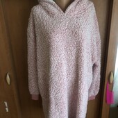 Меховушка, плюшева туника, кофта, худи, XL. слип, пижама