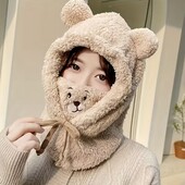 Тепла шапка-капюшон балаклава ,,Медвідь,, 3-в-1 для максимального комфорту!