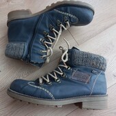 Rieker жіночі черевики синього кольору із сірим в'язаним коміром 38 розмір устілка-25