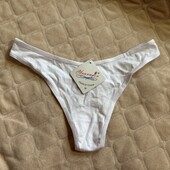 Жіночі труси-стрінги з метеликом, білі xs/s