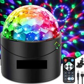 Rgb мини диско-шар с пультом управ.DL-002 ритм музыка, свето-вечеринка