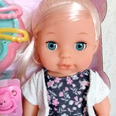 ♥️дуже гарна пупс дівчинка ♥️функціональний , 6 функцій, аксесуари, пахне, музичний, у коробці