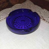 Не пропустите!!!!!❤️ Кобалевский пепельница тёмно синий резной стекло❤️Германия