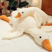 Подушка антистрес обійми у вигляді Гуся на 90 см Біла М'яка іграшка Гусак для обіймів