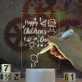 Світильник, нічник, дошка для нотаток 12,5 х 17,5 см, живлення від USB, 3 відтінки підсвічування, з