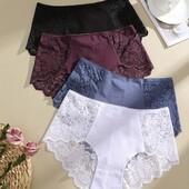 Лот-4шт.Набір дуже комфортних мереживних трусиків 2XL-3Xl кольори як на фото