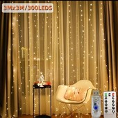 Світлодіодна гірлянда-завіса USB 300 led 3x3 м з пультом колір теплий білий