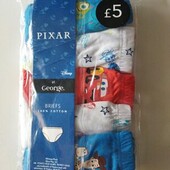 Комплект трусиків на хлопчика 5шт. George Pixar на 4-5 років