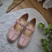 Повністю шкіряні, натуральні туфлі на липучках ✨Пудра
