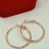 Очаровательные серьги кольца Конго. Позолота 585 пробы 18К. Диаметр 3 см.