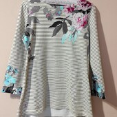 Joules лонгслив у смужку з квітковим прінтом