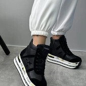 В стилі Premiata. Черевики жіночі зимові на шнурівці та змійці (блискавці), на платформі.