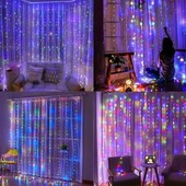 Світлодіодна гірлянда-завіса USB 200 led 3x2 м з пультом колір багатобарвний