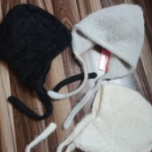 В лоте черная или молоко ////////Шапка- капор ангора зимняя женская шапка цвет на выбор