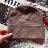 Тепла шапка на флісі колір какао