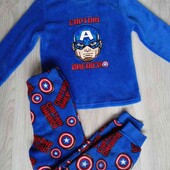 Marvel брендовая теплая плюшевая пижамка на мальчика 6/7 лет рост 122 см
