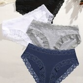 Лот-4шт. Набір комфортних трусиків з мереживом XL