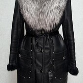 Натуральна тепла дублянка з чорнобуркою М-L 44-46р
