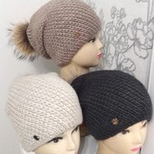 Красиві шапочки на флісі 6 кольорів! р 54-58 з помпоном і без помпона