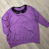 Гарний светр з комірцем на пишні форми, р.18/20 в гарному стані