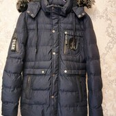 Тепла зимова куртка підлітку. Укрп 50%. Темно синя.
