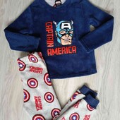 Marvel брендовая плюшевая пижамка на мальчика рост 116/122 см