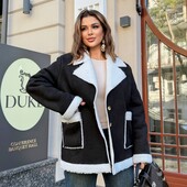 Эффектная куртка-дубленка большие размеры