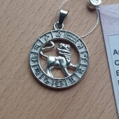 Новий кулон "Зодіак Лев", срібло 925 проби.