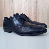 Натуральні шкіряні туфлі Ecco, чоловічі демі оксфорди чорні, весна осінь, р. 42