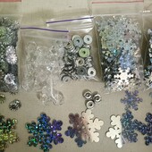 Сніжинки і намистини, паєтки 500шт