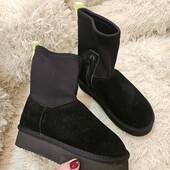 Хіт 2025 Легесенькі зручні угги з натуральної замші на набивному хутрі