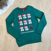 Дитячий теплий новорічний світшот для хлопчика 134/140 см