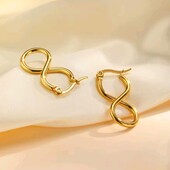 Сережки безкінечність, цифра 8, медзолото